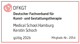 Mitgliedsausweis des DFKGT – Deutscher Fachverband für Kunst- und Gestaltungstherapie Medical School Hamburg Kerstin Schoch gültig 2026